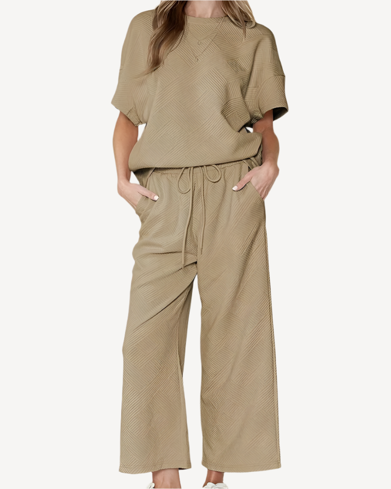 Ensemble Femme Chic Décontracté avec Silhouette Fluide-1