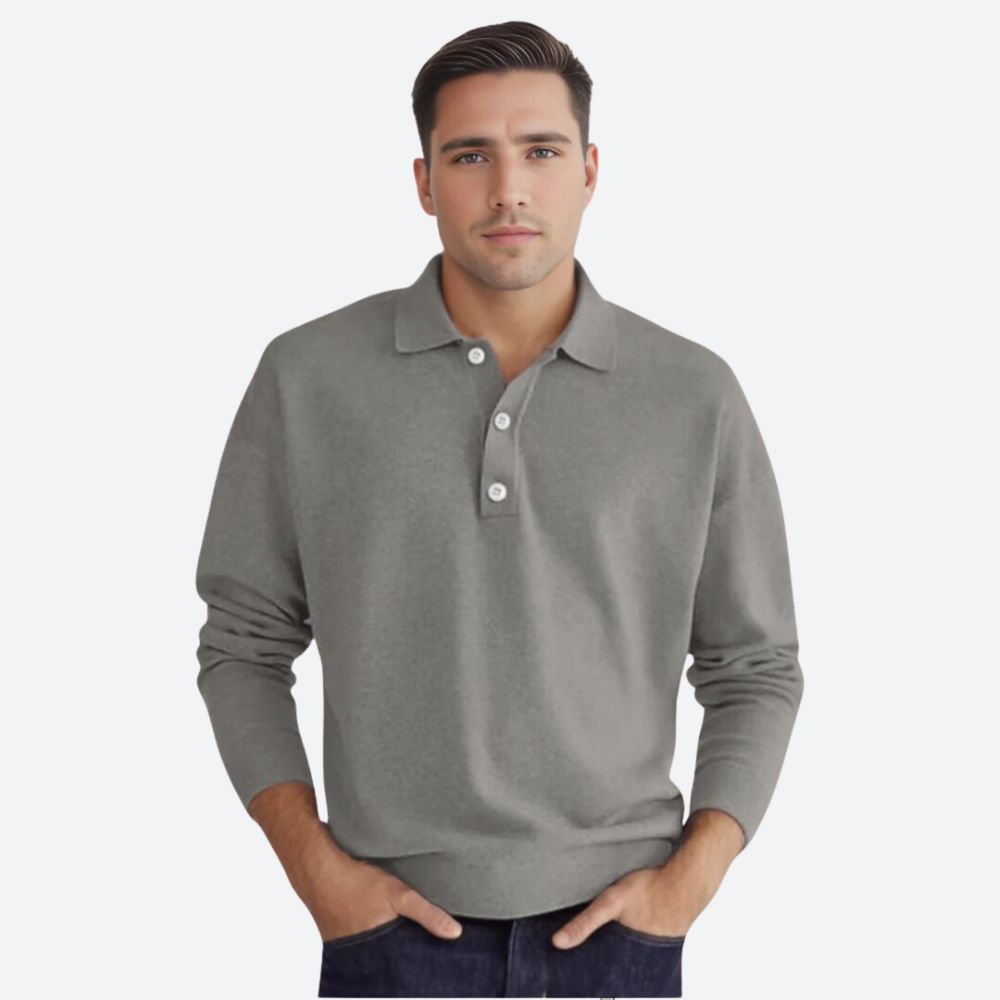 Polo Manche Longue Homme Élégant et Confortable-3