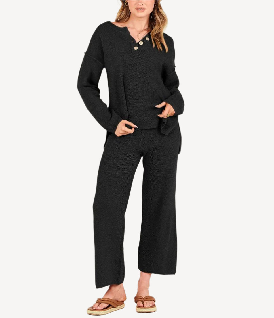 Ensemble Tailleur Femme Élégant avec Décolleté en V-1