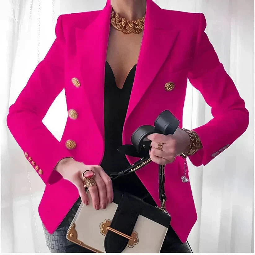 Blazer Femme Double Boutonnage Élégant au Style Sophistiqué 6
