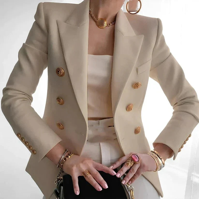 Blazer Femme Double Boutonnage Élégant au Style Sophistiqué 7