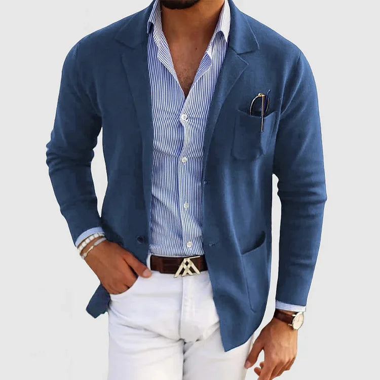 Blazer Homme Bleu Marine Élégant et Confortable 0