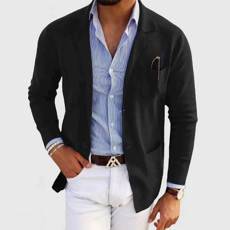 Blazer Homme Bleu Marine Élégant et Confortable 3