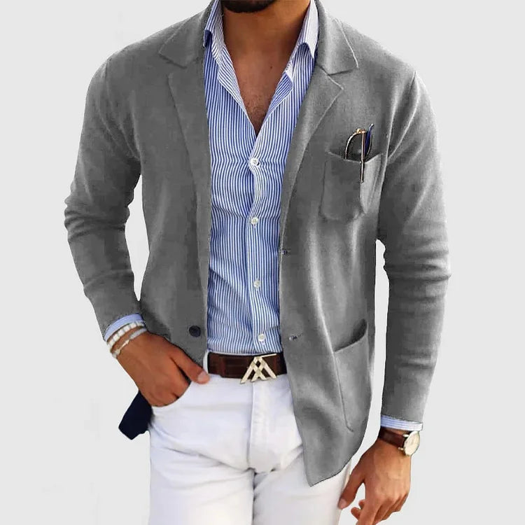 Blazer Homme Bleu Marine Élégant et Confortable 4