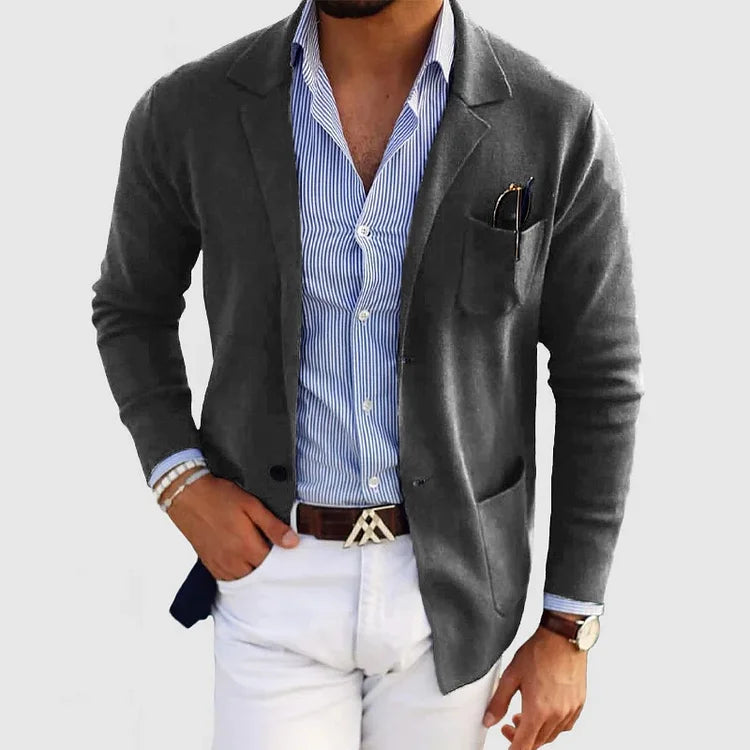 Blazer Homme Bleu Marine Élégant et Confortable 5