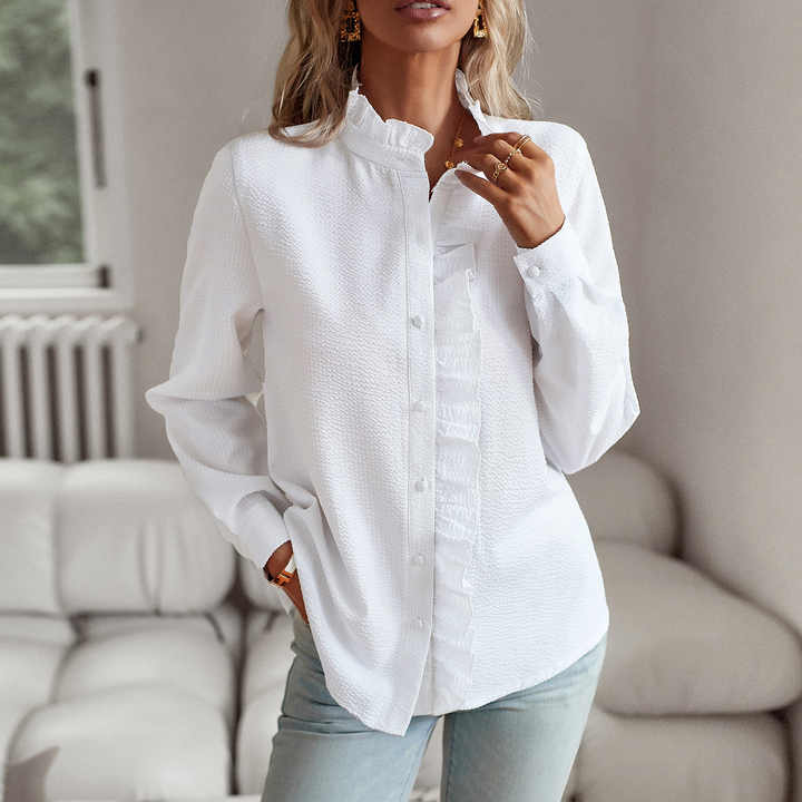Blouse Femme Chic à Volants Élégante pour un Style Raffiné 2