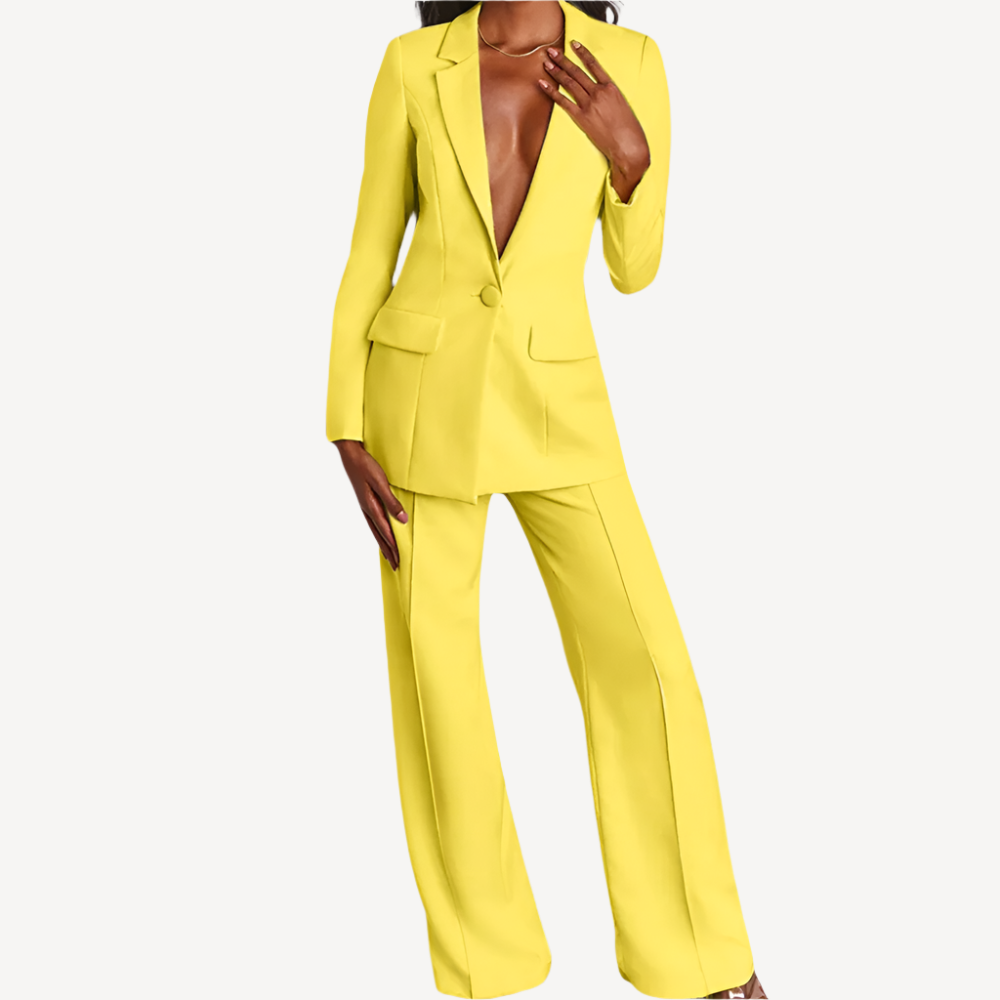 Variant image for JOLIENE | Tailleur Pantalon Femme Élégant avec Blazer Structuré et Pantalon Ajusté-1
