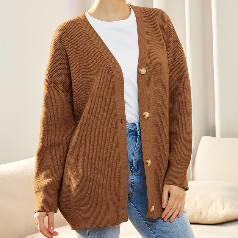 Cardigan Femme Décontracté à Col en V avec Détails Boutonnés pour un Confort Optimal 3