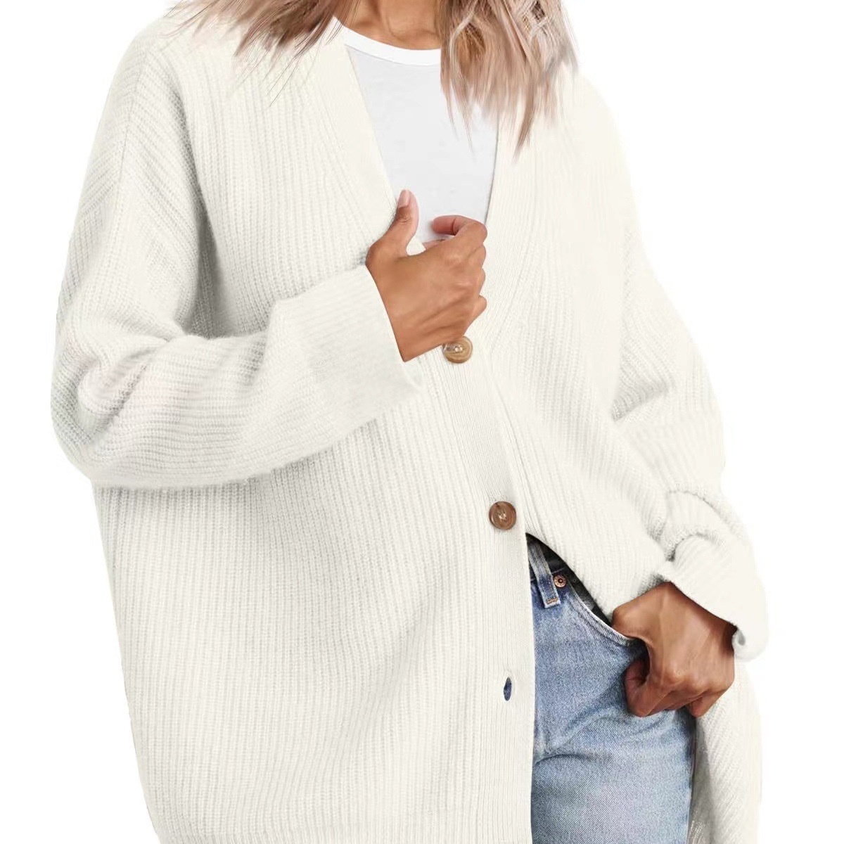 Cardigan Femme Décontracté à Col en V avec Détails Boutonnés pour un Confort Optimal 5