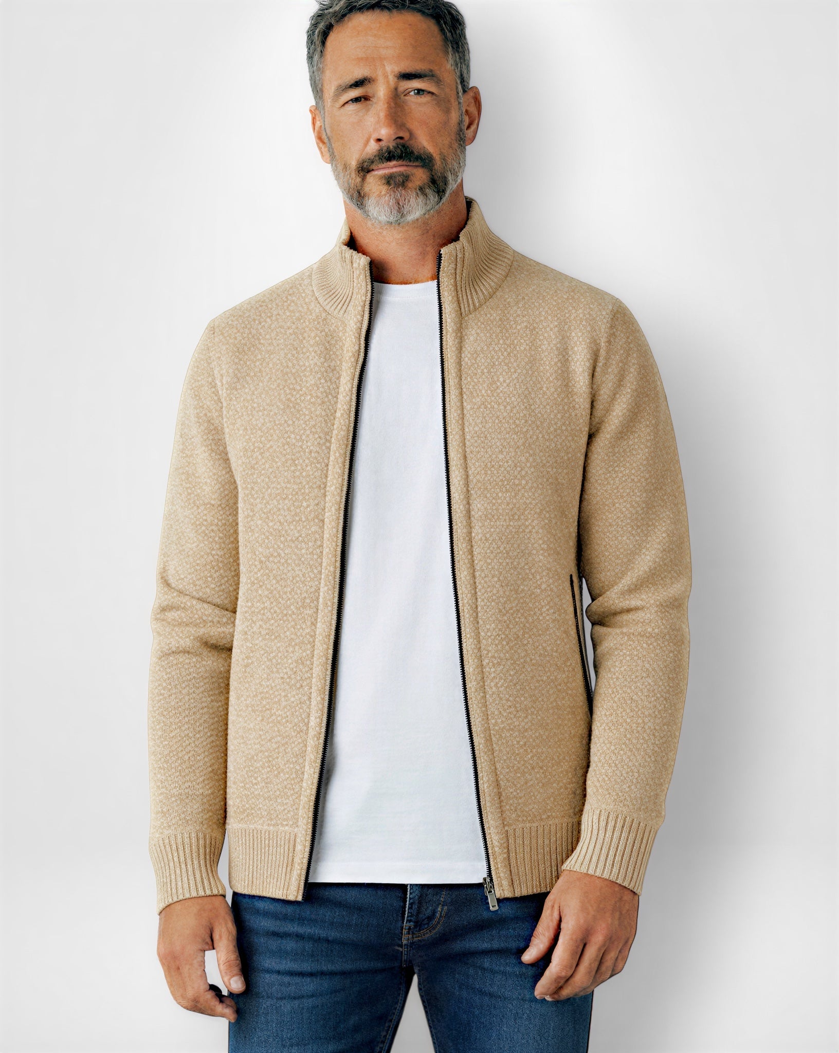 Cardigan Zippé Homme – Col Montant Élégant pour Confort Optimal en Toute Saison 1