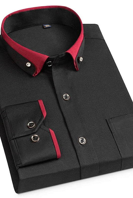 Chemise Extensible Élégante pour Hommes avec Col Montant et Confort Optimal 1
