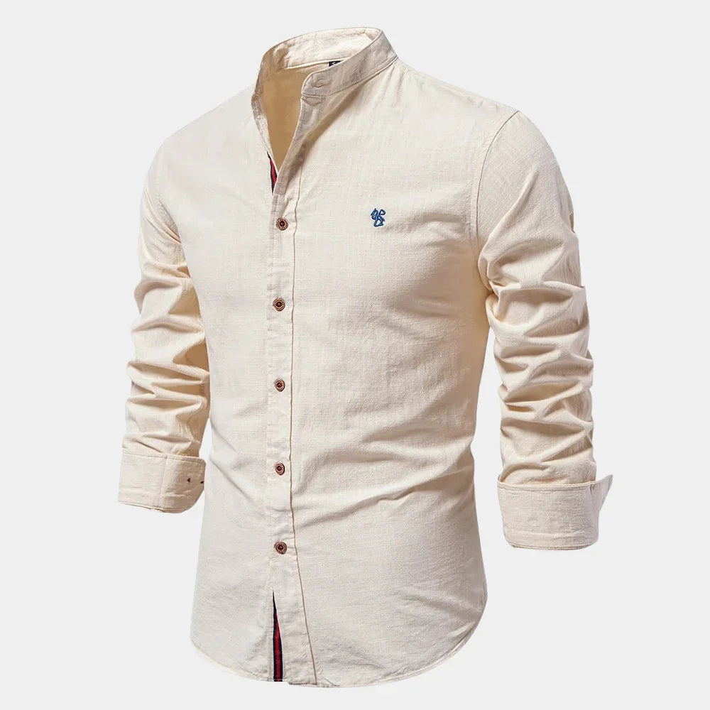 Chemise Homme Col Montant – Élégance Ajustée pour Un Style Polyvalent 2