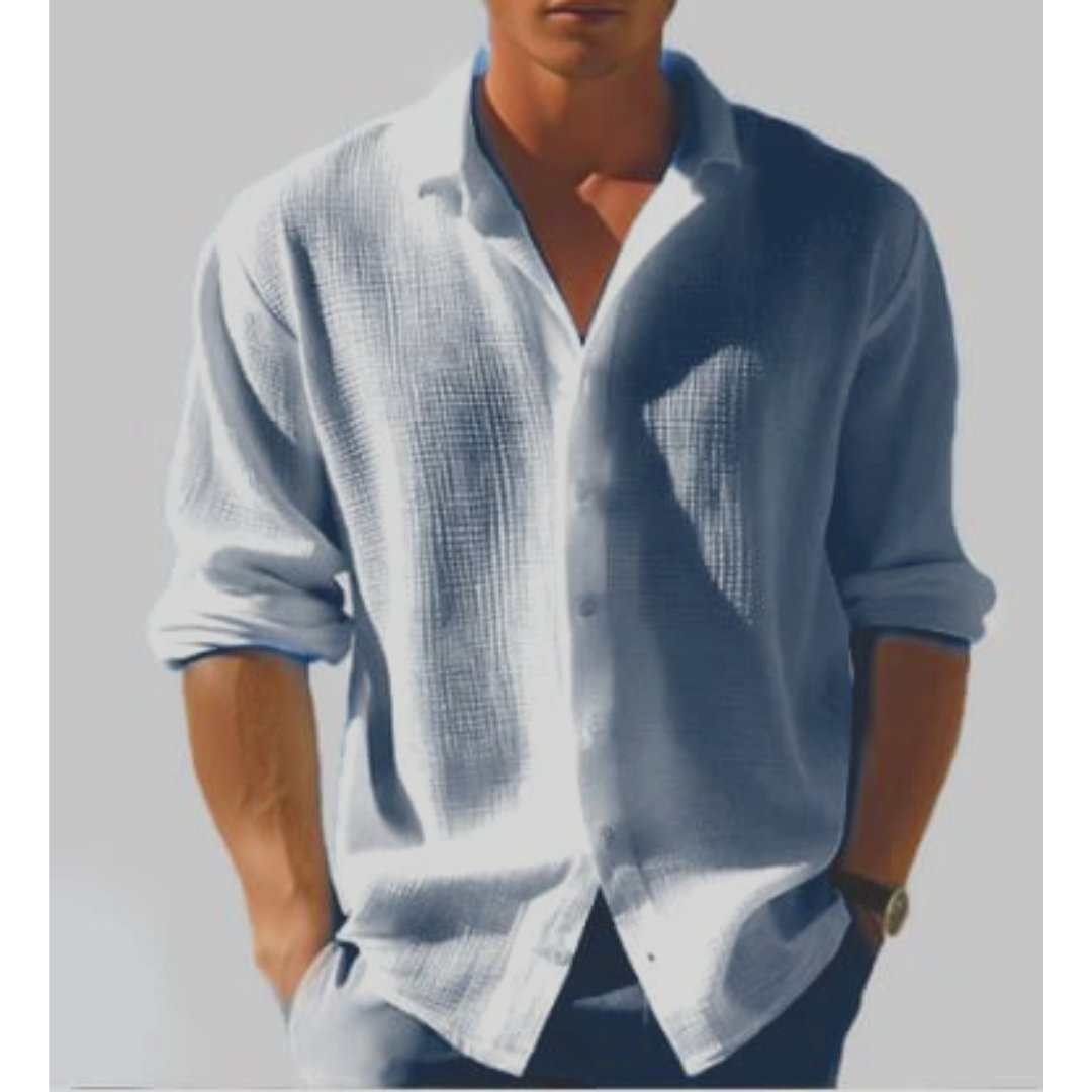 Chemise Homme Décontractée à Manches Longues au Col Élégant 0