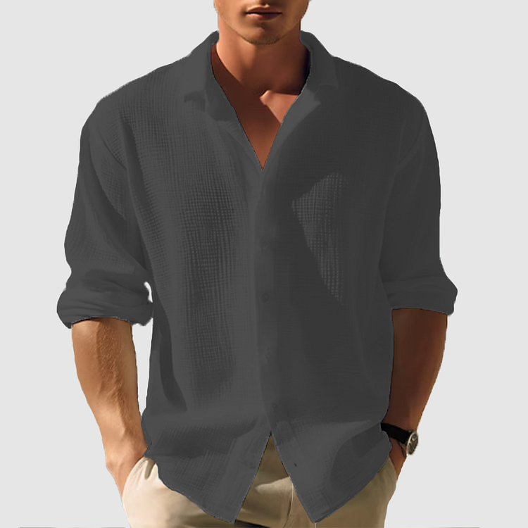 Chemise Homme Décontractée à Manches Longues au Col Élégant 6