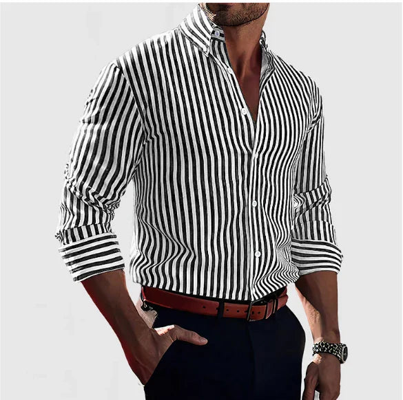 Chemise Homme Rayée Élégante et Confortable 1