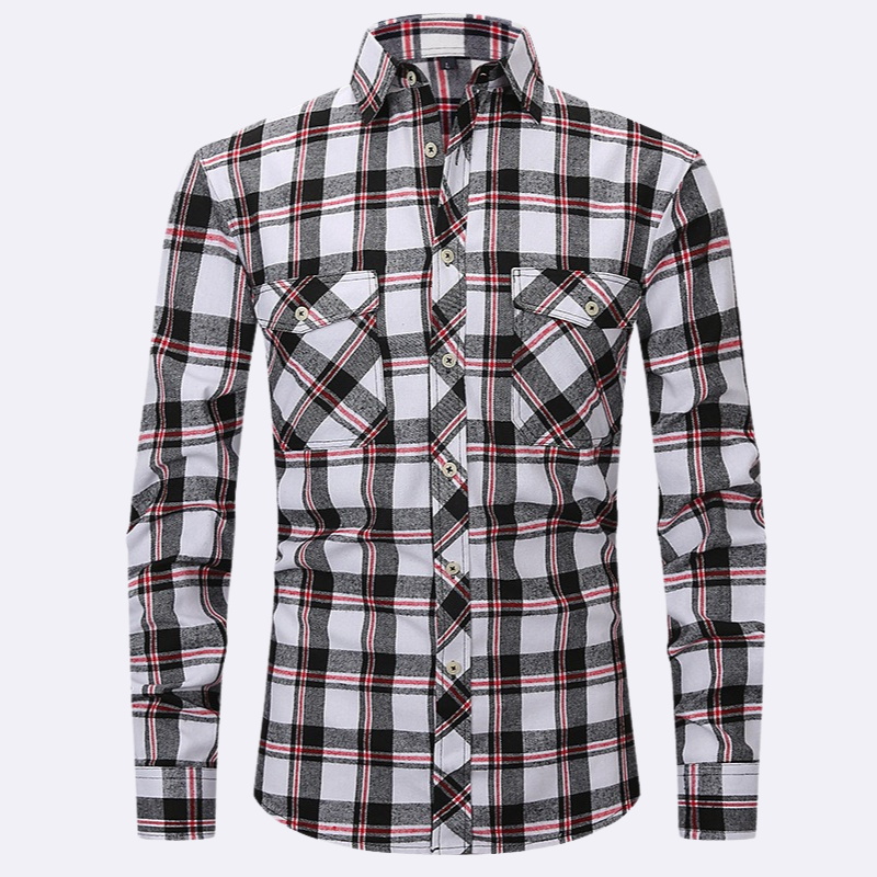 Chemise Homme en Flanelle à Carreaux – Élégante et Confortable Pour Détente Quotidienne 11