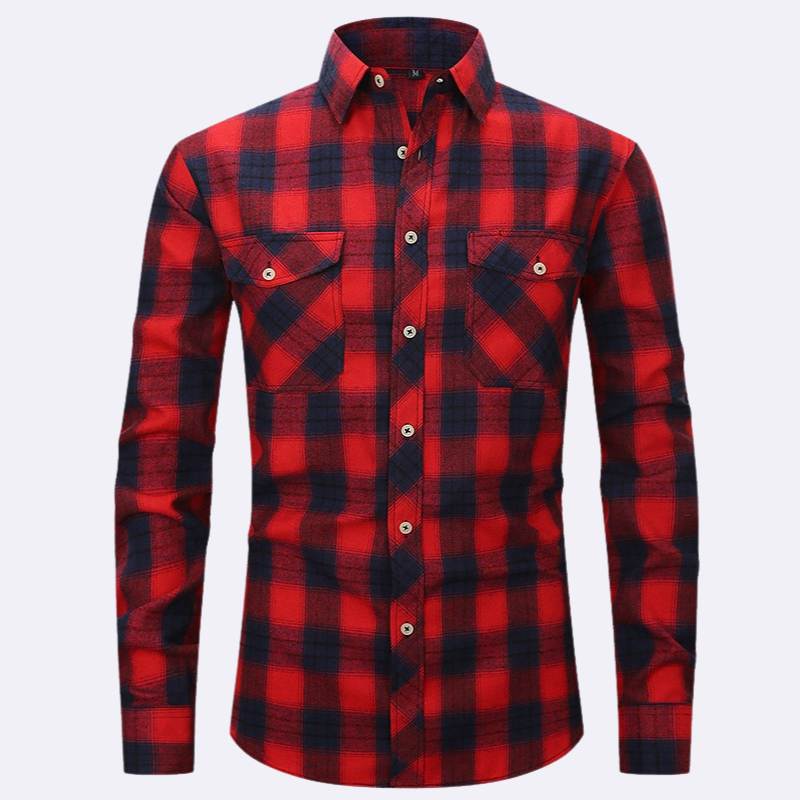 Chemise Homme en Flanelle à Carreaux – Élégante et Confortable Pour Détente Quotidienne 12