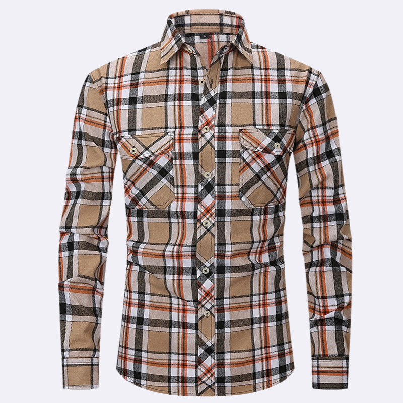 Chemise Homme en Flanelle à Carreaux – Élégante et Confortable Pour Détente Quotidienne 14