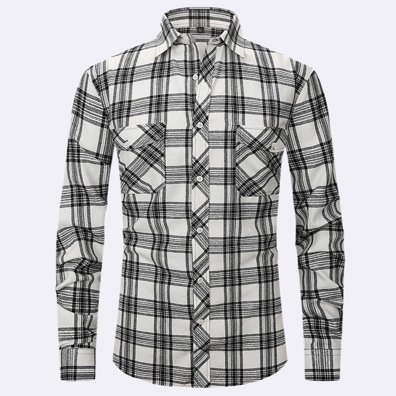Chemise Homme en Flanelle à Carreaux – Élégante et Confortable Pour Détente Quotidienne 6