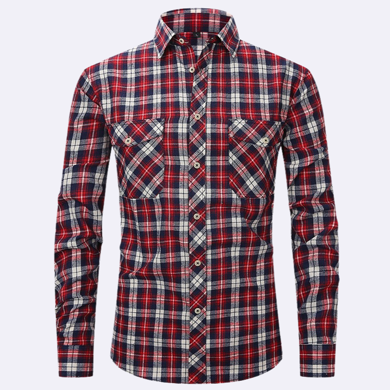 Chemise Homme en Flanelle à Carreaux – Élégante et Confortable Pour Détente Quotidienne 9