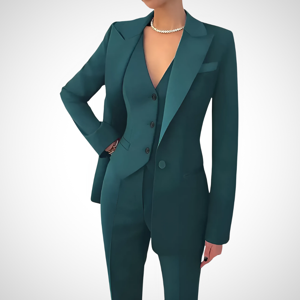 Costume Femme Élégant Trois Pièces au Style Professionnel 2