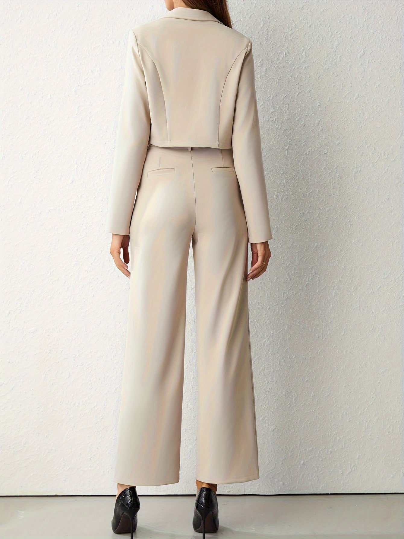 Ensemble Tailleur Femme Élégant avec Pantalon Large Confortable 1