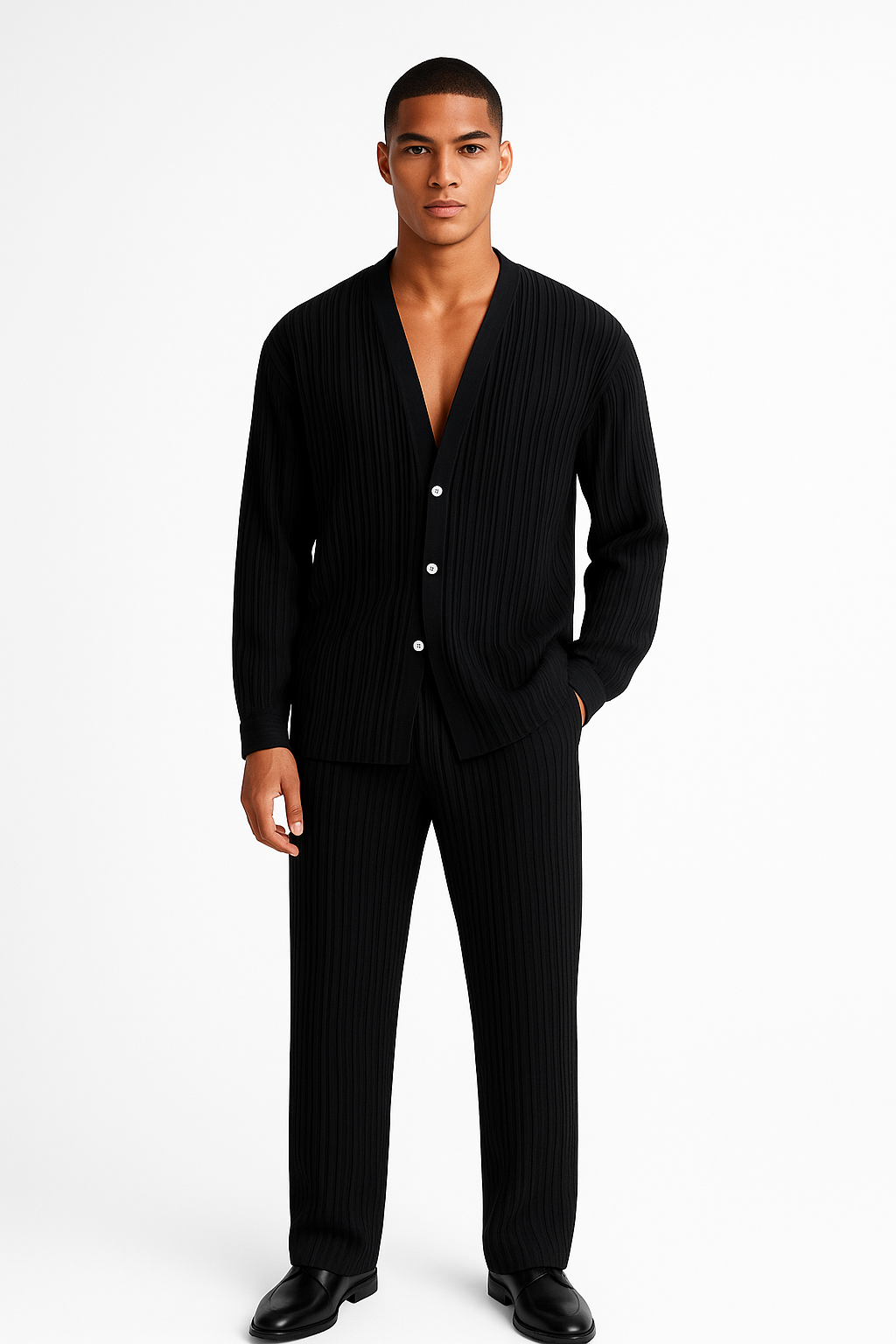 Ensemble de Loungewear Élégant et Confortable en Noir 0