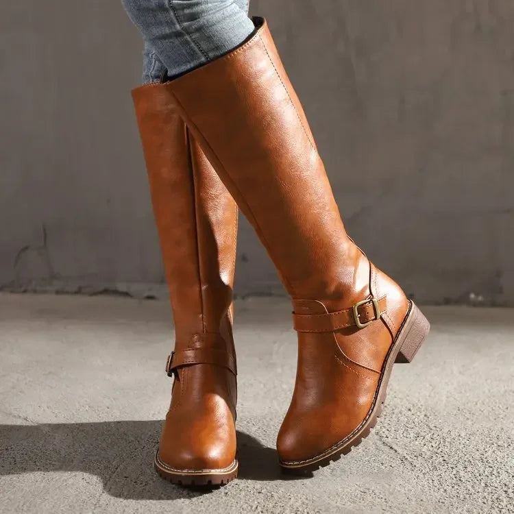 Femmes Bottes en Cuir – Élégantes et Confortables pour l'Hiver 0