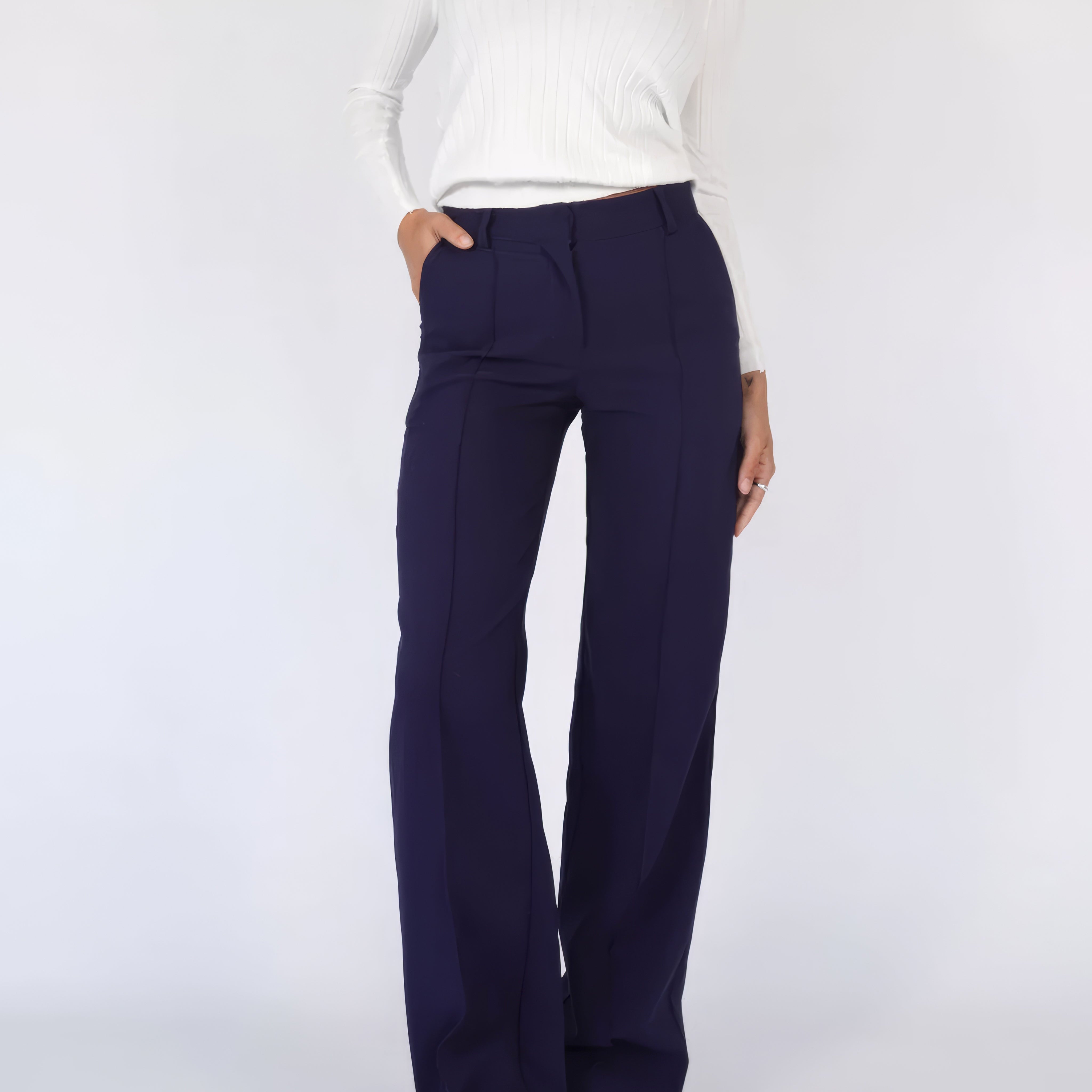 Femmes Pantalon Droit – Taille Haute Élégante pour un Style Professionnel 10