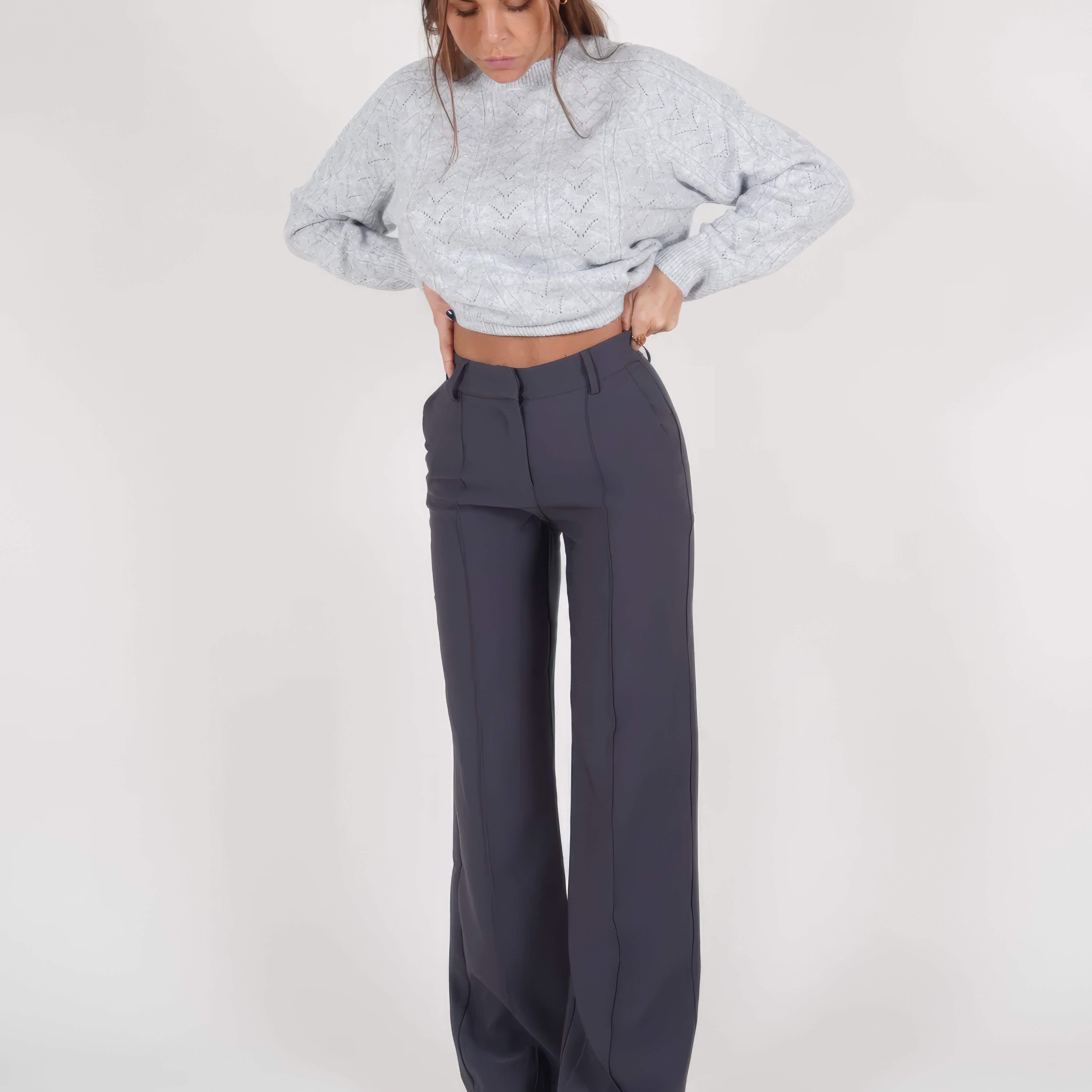 Femmes Pantalon Droit – Taille Haute Élégante pour un Style Professionnel 9