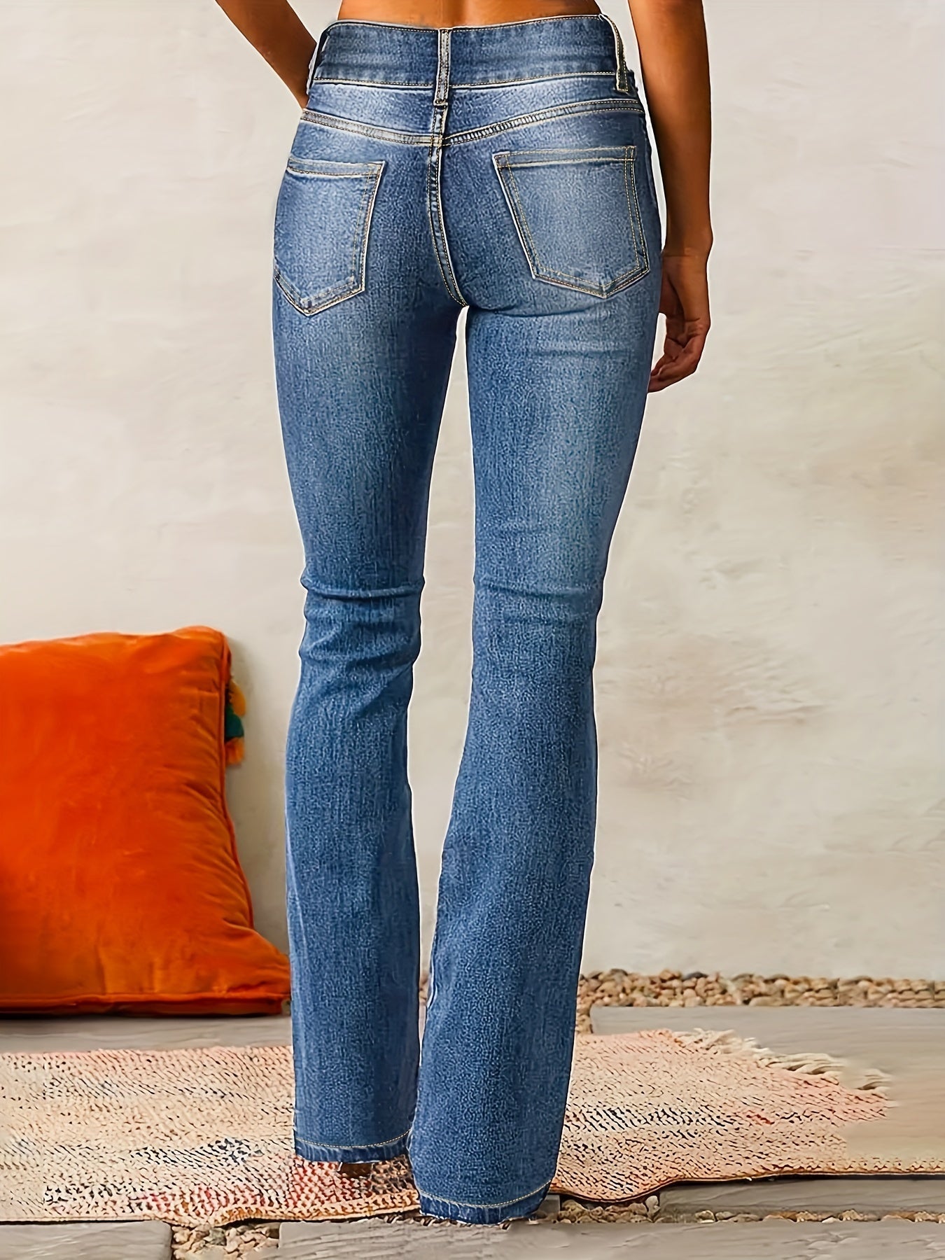 Jeans Femme Évasés Taille Haute au Style Rétro et Confort Optimal 1