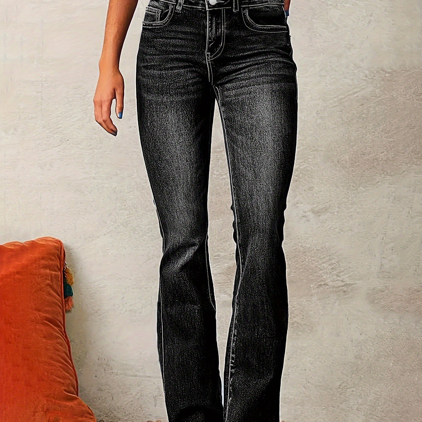 Jeans Femme Évasés Taille Haute au Style Rétro et Confort Optimal 2