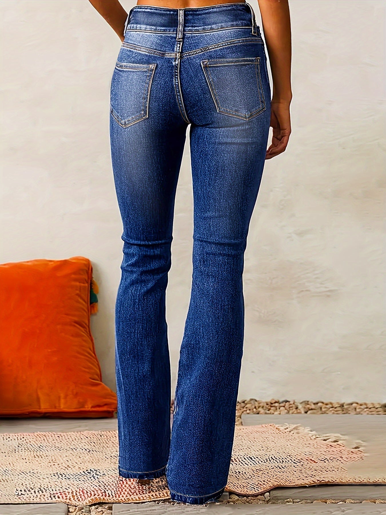 Jeans Femme Évasés Taille Haute au Style Rétro et Confort Optimal 4