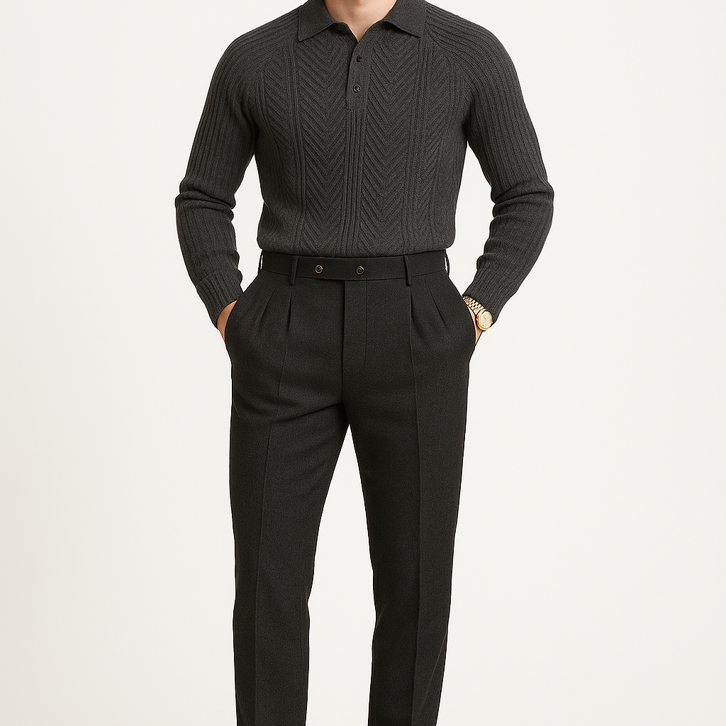 Polo Masculin Élégant avec Col Nerveux 1