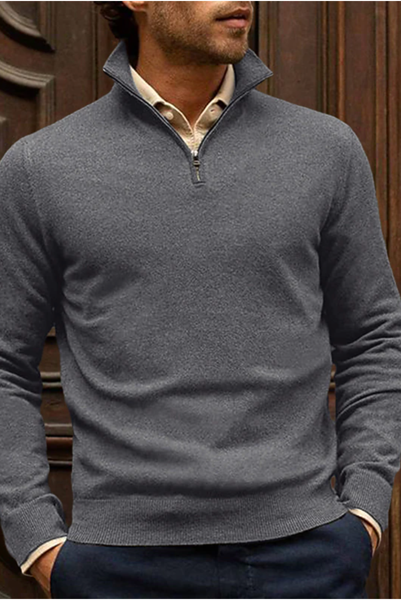 Pull Zip-Up Élégant et Confortable pour Hommes 0