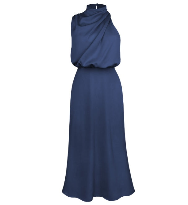 Robe Longue Femme Élégante au Col Haut pour un Style Chic 11