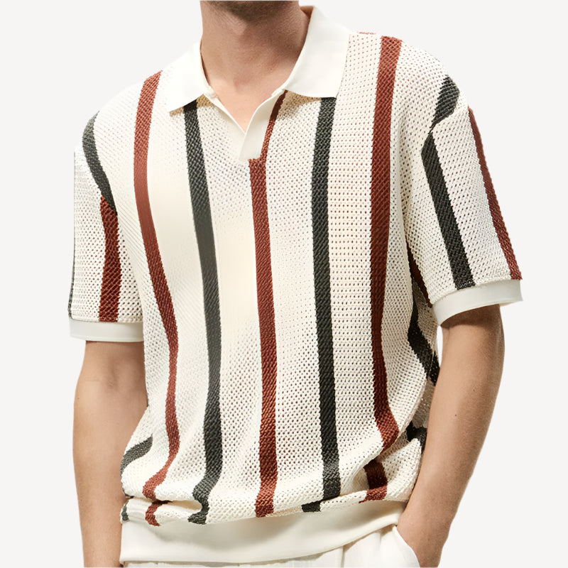 Polo Homme Vintage Élégant au Confort Optimal-1