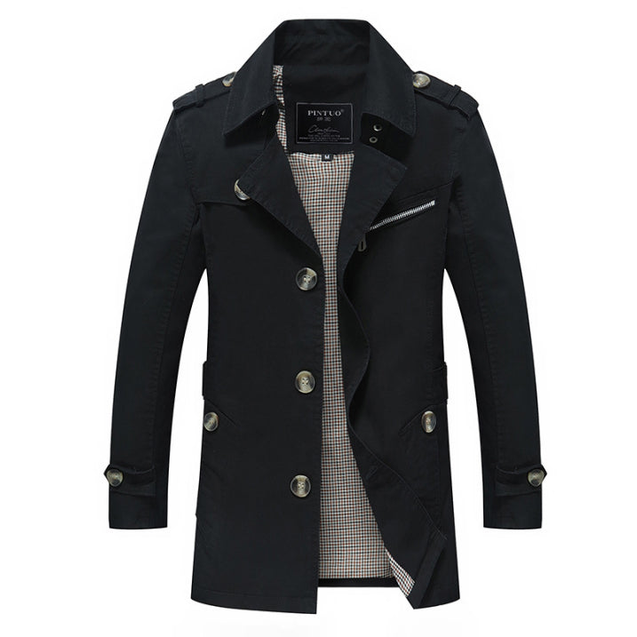 Trench Étanche Élégant pour Hommes avec Style Polyvalent 0