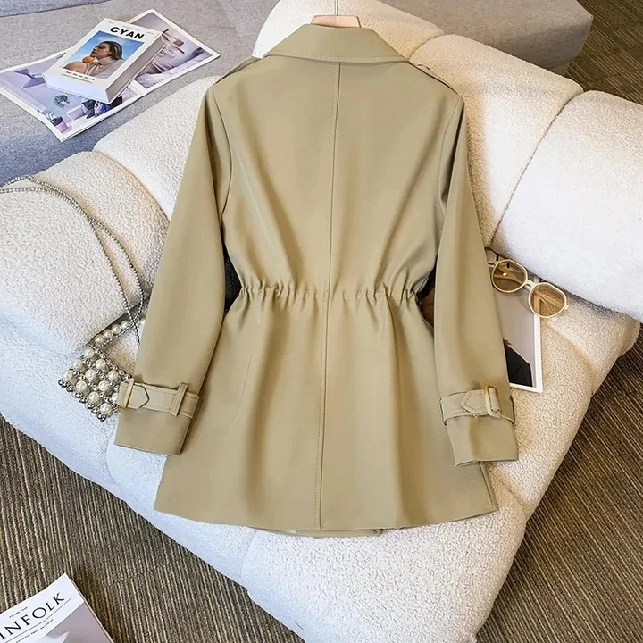 Trenchcoat Femme Court Ajusté avec Détails Élégants pour l'Automne – Style Chic et Confort Optimal 1