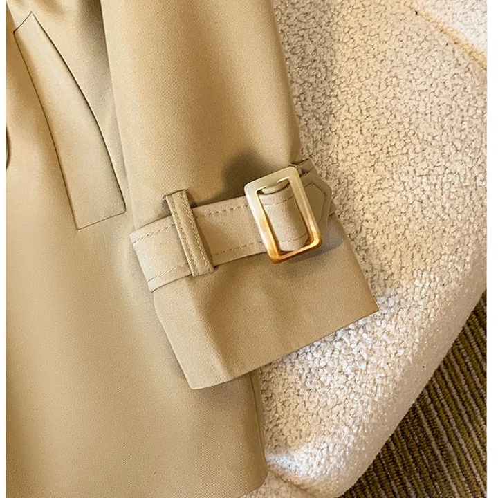 Trenchcoat Femme Court Ajusté avec Détails Élégants pour l'Automne – Style Chic et Confort Optimal 4