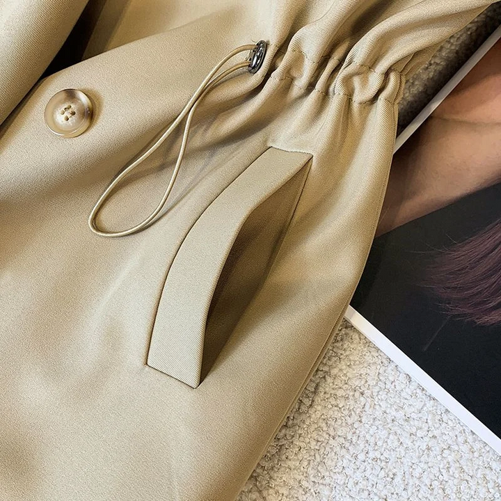 Trenchcoat Femme Court Ajusté avec Détails Élégants pour l'Automne – Style Chic et Confort Optimal 5