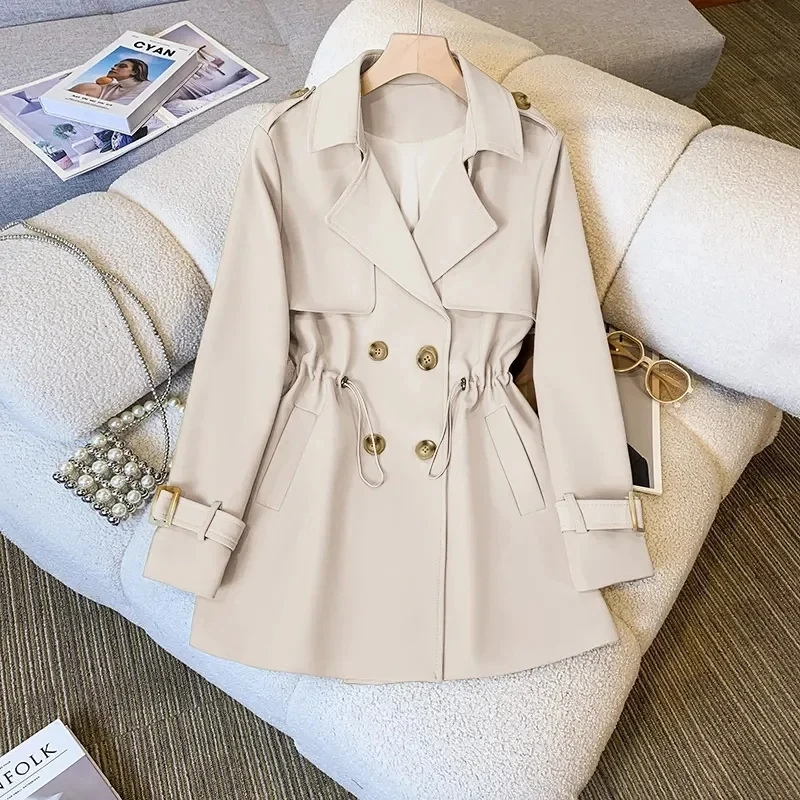 Trenchcoat Femme Court Ajusté avec Détails Élégants pour l'Automne – Style Chic et Confort Optimal 7