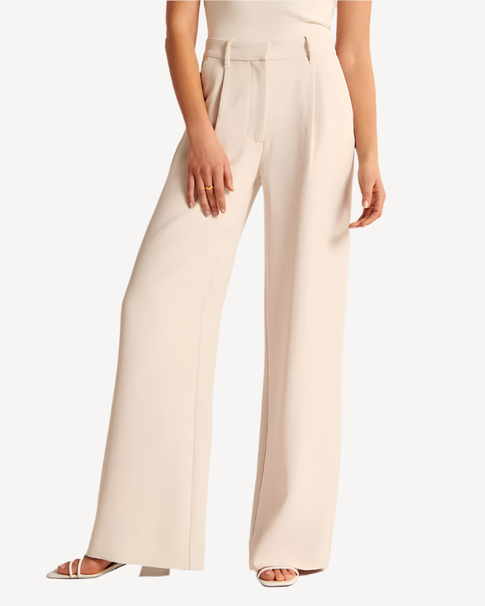 Pantalon Fluide Femme Taille Haute au Confort Optimal-1