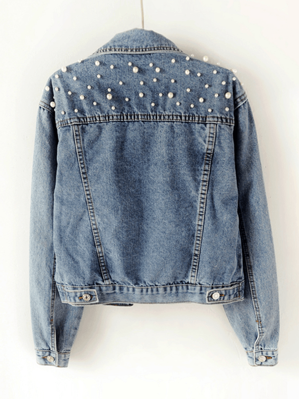 Veste en Jean Décontractée avec Strass pour Femmes - Élégance et Confort 1