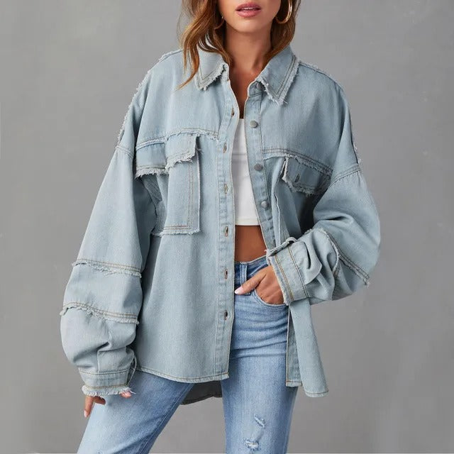Veste en Jean Femme Larges au Style Énergique et Confortable pour Toutes Occasions 10