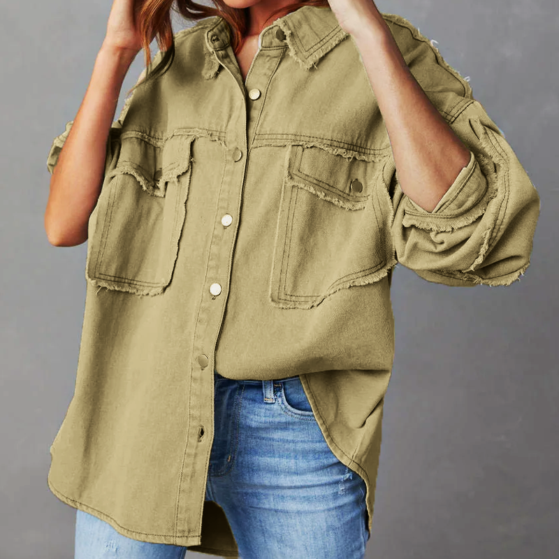 Veste en Jean Femme Larges au Style Énergique et Confortable pour Toutes Occasions 4