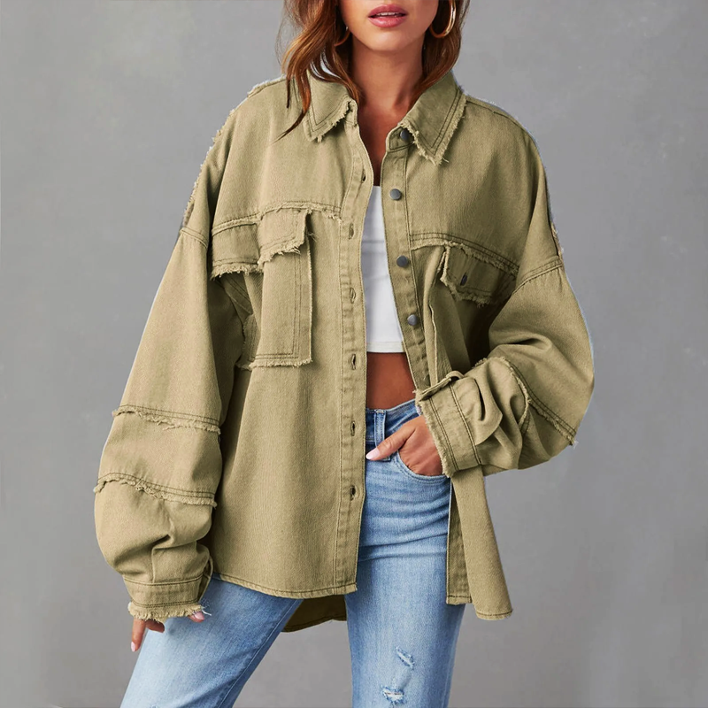 Veste en Jean Femme Larges au Style Énergique et Confortable pour Toutes Occasions 5