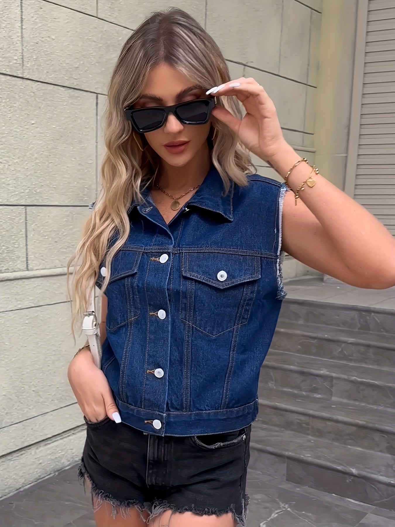 Veste en Jean Sans Manches Femme au Style Intemporel et Confort Optimal 9