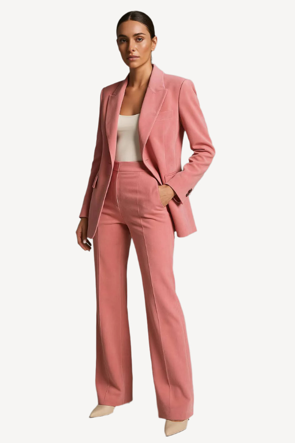 Costume Femme Élégant avec Blazer Slim Fit et Pantalon Confortable-1