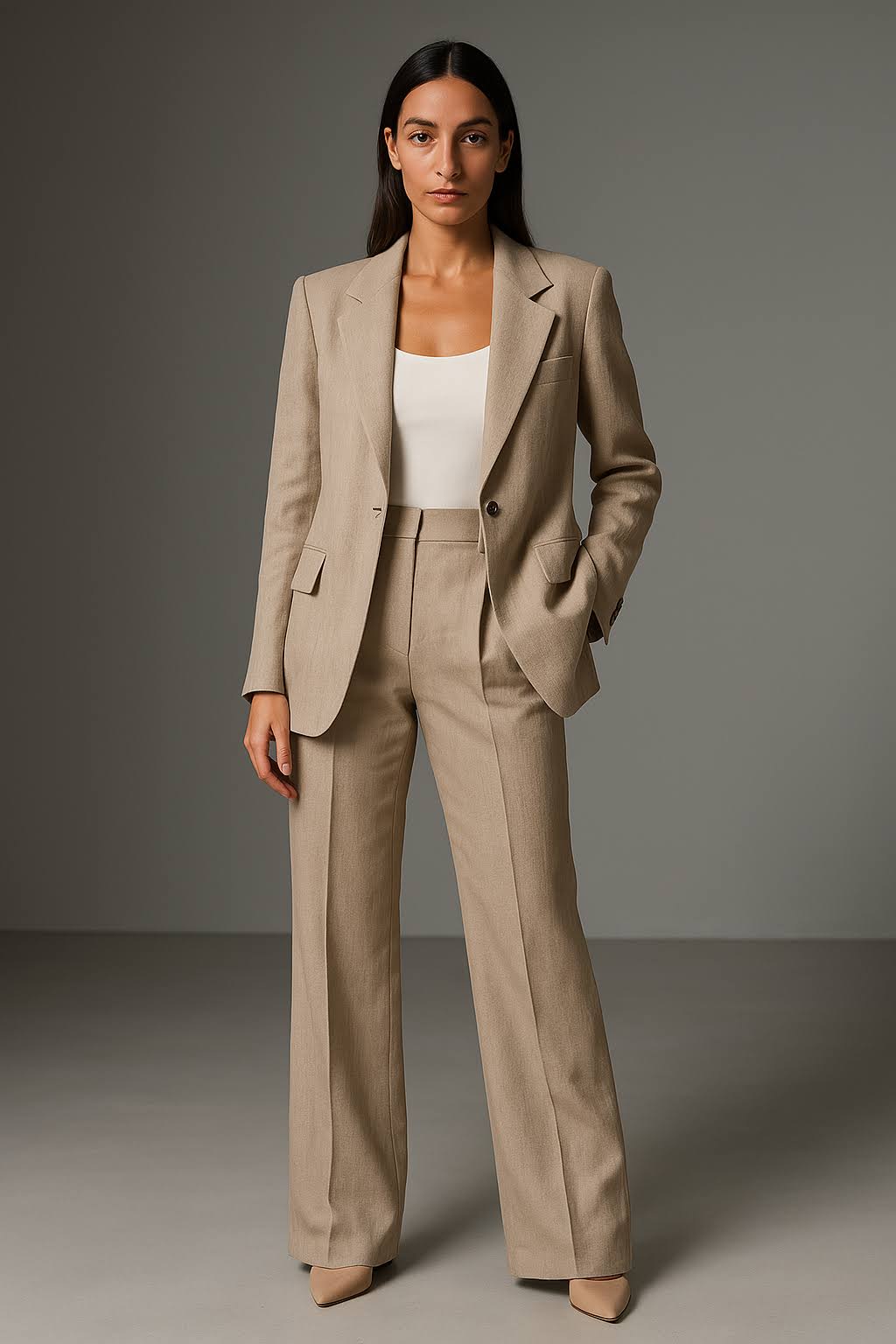 Variant image for Costume Femme Élégant avec Blazer Slim Fit et Pantalon Confortable-24
